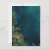 Invitation Elegant Vintage Peacock Feather Enchanted Forest (Dos)