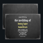 Invitation Élégant Vintage Retro Chalkboard Script Mariage<br><div class="desc">Cette élégante faire-part de mariage fleurie ornée convient à une mariage moderne. L'élégant design coloré dispose d'un élégant Faire-part de mariage de script Retro Retro Vintage</div>