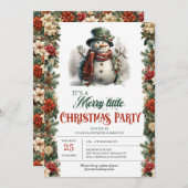 Invitation Élégant vintage rétro classique mignon bonhomme de (Devant / Derrière)