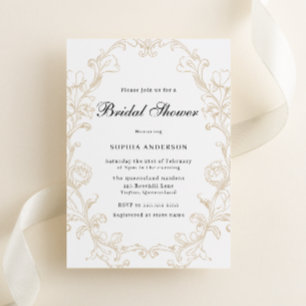 Invitation Élégant Vintage Rococo Victorien Shower de Mariée