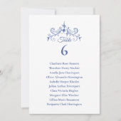 Invitation Élégant Vintage Romance Blue Mariage Seating Chart (Devant)