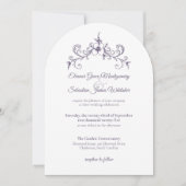 Invitation Élégant Vintage Romance Lavender Floral Mariage (Devant)