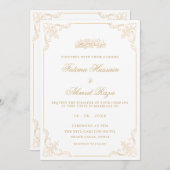 Invitation Elegant Vintage Romantic Script Muslim Wedding (Devant / Derrière)
