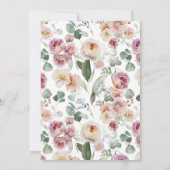 Invitation Elégant Vintage rose pâle Quinceañera Floral (Dos)