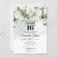 Elégant Vintage Roses Blanches Jardin Floral Uniqu