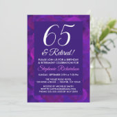 Invitation Elegant Violet 65 et Fête de Retraite Retraité (Debout devant)