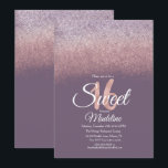 Invitation Élégant Violet Blush rose Ombre Parties scintillan<br><div class="desc">Ces Elégant Sweet 16 Invitations d'Anniversaire présente une Parties scintillant Faux en rose et violet</div>