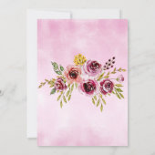 Invitation Elégant violet Brown Rose Floral Anniversaire (Dos)