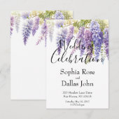 Invitation Elégant violet de l'aquarelle glyteria lilas maria (Devant / Derrière)