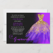 Invitation Elégant violet espagnol Gown Quinceañera (Devant)
