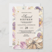 Invitation Elégant violet et aquarelle Pansy Cadre Floral (Devant)