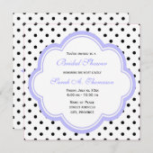 Invitation Élégant violet et classique B&W pois marié (Devant / Derrière)