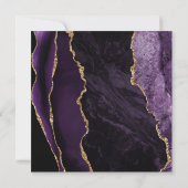 Invitation Élégant violet et or Agate Mariage en pierre (Dos)