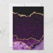 Invitation Élégant violet et or Parties scintillant Faux Mari (Dos)