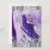 Invitation Élégant violet Faux Holo Parties scintillant Maria (Dos)