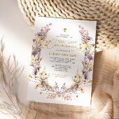 Invitation Élégant violet Fleur sauvage première sainte commu