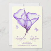 Invitation Elégant violet Floral Lily Aquarelle Quinceañera (Dos)