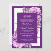 Invitation Élégant violet Floral Mariage islamique (Devant)