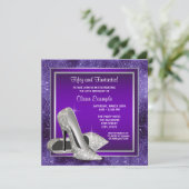 Invitation Élégant violet haut talons fête d'anniversaire (Debout devant)
