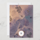 Invitation Elégant violet Imaginaire de Boho Floral Golden Fa (Dos)