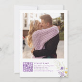 Invitation Elégant violet jaune Aquarelle Mariage floral (Dos)