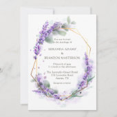 Invitation Élégant violet Lavande Aquarelle Mariage Floral (Devant)