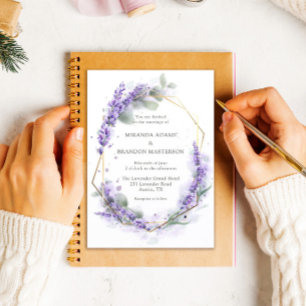 Invitation Élégant violet Lavande Aquarelle Mariage Floral