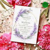 Invitation Élégant violet Lavande Aquarelle Mariage Floral