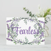 Invitation Élégant violet Lavande vert Eucalyptus sans peur (Debout devant)