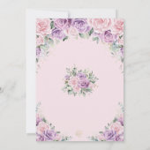 Invitation Élégant violet Lilac rose Roses Mariage Floral (Dos)