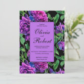 Invitation Elégant violet magenta mariage (Debout devant)