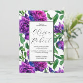 Invitation Elégant violet magenta mariage (Debout devant)