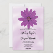 Invitation Elégant violet pourpre rose romantique Mariage flo (Devant)