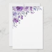 Invitation Elégant Violet Rose Floral Surprise Anniversaire (Dos)