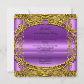 Invitation Élégant violet rose or Elite Fabuleux 50e (Dos)