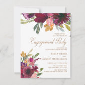 Invitation Élégant violet rose or Fiançailles de script Flora (Devant)