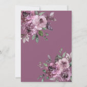 Invitation Elégant violet Roses 100e fête d'anniversaire (Dos)