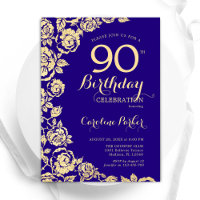 Elégant violet Roses d'or 90e anniversaire