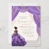 Invitation Élégant violet Royal Fairytale Quinceanera (Devant)