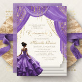 Invitation Élégant violet Royal Fairytale Quinceanera