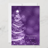 Invitation Elégant violet sapin de Noël Société vacances (Dos)