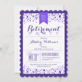 Invitation Élégant Violet violet blanc Parti de retraite (Devant)