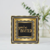 Invitation Elégant Vous êtes Invité Gold Faux foil Anniversai (Debout devant)