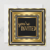 Invitation Elégant Vous êtes Invité Gold Faux foil Anniversai (Devant)