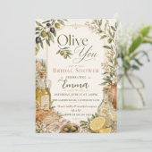 Invitation Élégant Vous Olive Shower de Mariée (Debout devant)