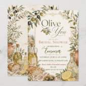 Invitation Élégant Vous Olive Shower de Mariée (Devant / Derrière)