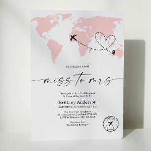 Invitation Élégant Voyage de Miss à Mrs Shower de Mariage