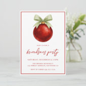 Invitation Elegant Watercolor Bauble & Bow Friendsmas Party (Debout devant)