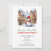 Invitation Elegant watercolor Christmas scene party invite (Devant)