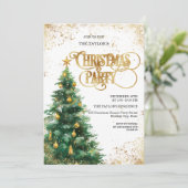 Invitation Elegant Watercolor Christmas Tree (Debout devant)